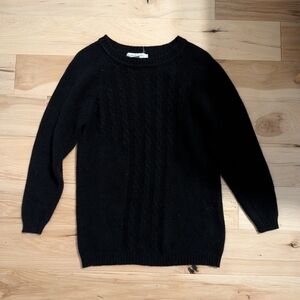 Vintage Lauren Alexandra Women's Black Lambswool Angora Sweater Size S